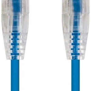 Cat.6A Ethernet Patch Blue & Withe Cable Slim 28AWG Copper RJ-45 LAN Network