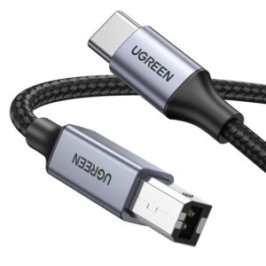 UGREEN USB B to USB C Printer & MIDI Cable 3ft Nylon for MacBook iPad DJ