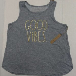Rae Dunn Gray Racerback Athletic Tank Top Womens Large Activewear