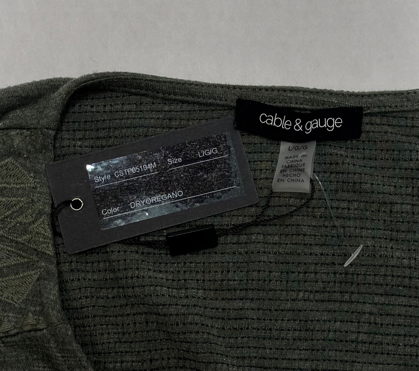 Cable & Gauge Green Faux Wrap V Neck Knit Top Womens Large Sleeveless - Image 3
