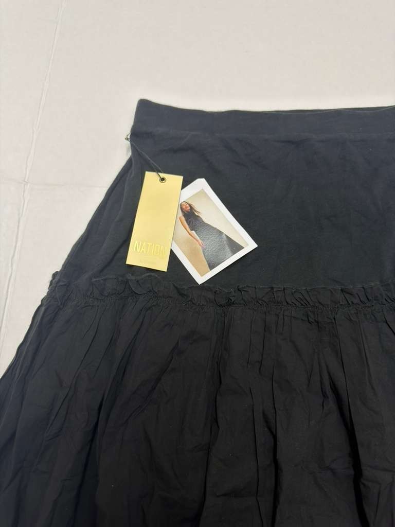 Nation LTD Black Crinkled Skirt Womens Small Long Los Angeles Style - Image 3