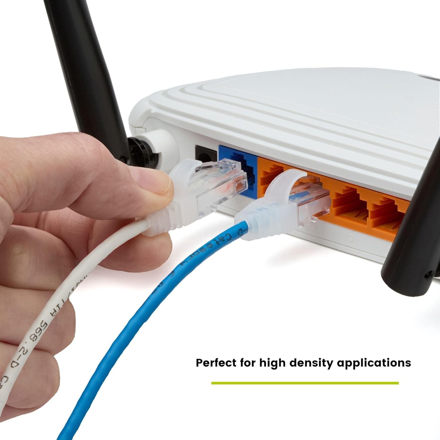 Cat.6A Ethernet Patch Blue & Withe Cable Slim 28AWG Copper RJ-45 LAN Network - Image 10