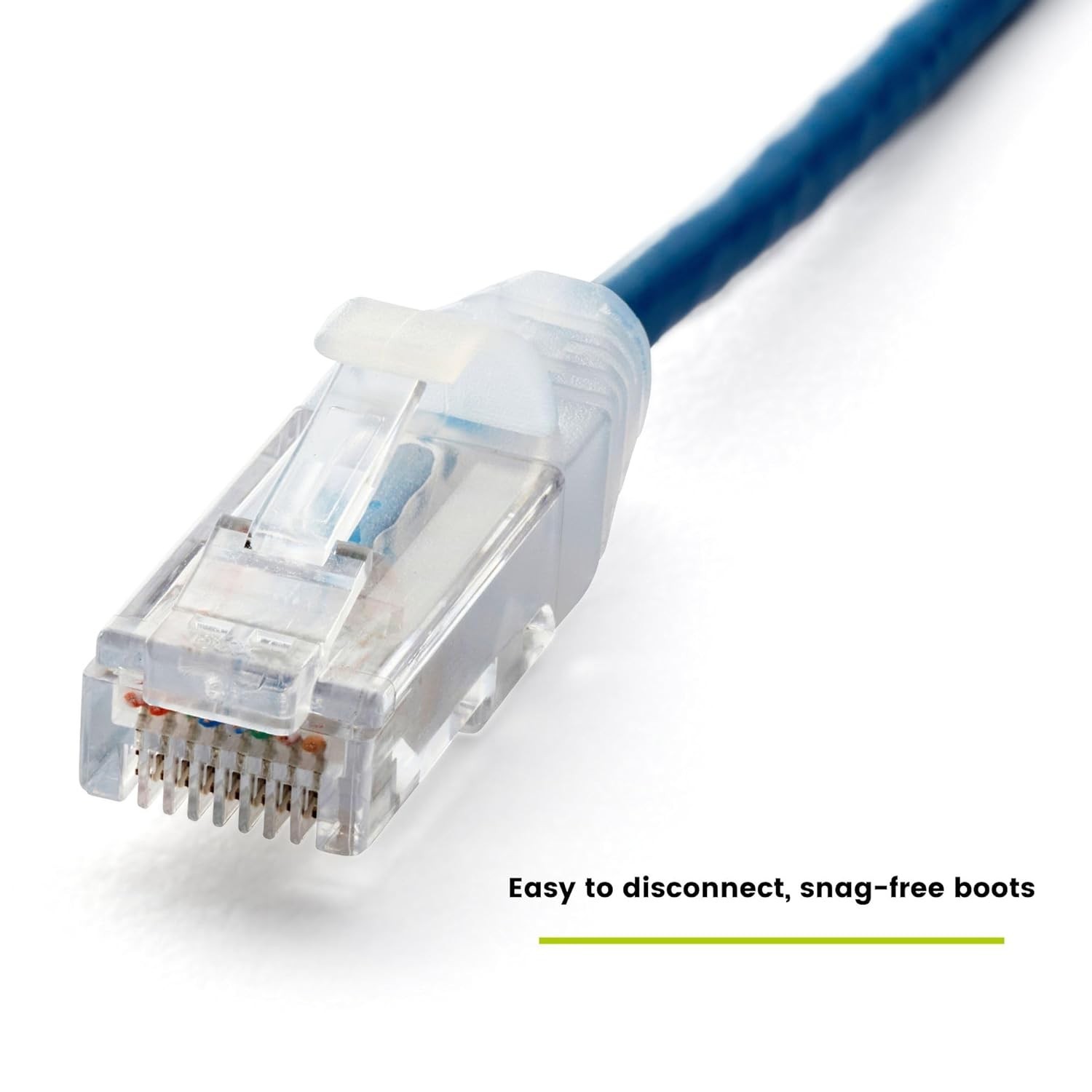 Cat.6A Ethernet Patch Blue & Withe Cable Slim 28AWG Copper RJ-45 LAN Network - Image 12