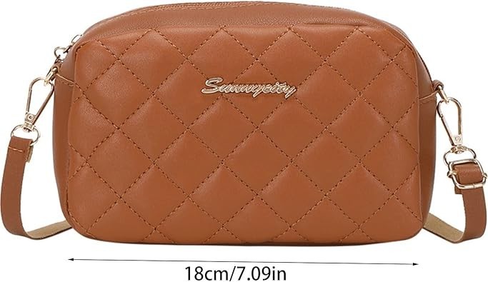Women's Quilted Crossbody Bag Small Fashion Shoulder Handbag with Top Handle - Image 3