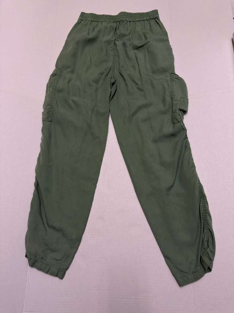 Hunter & Brown Womens Olive Green Cargo Pants Elastic Waist Multi Pocket Size M - Image 2