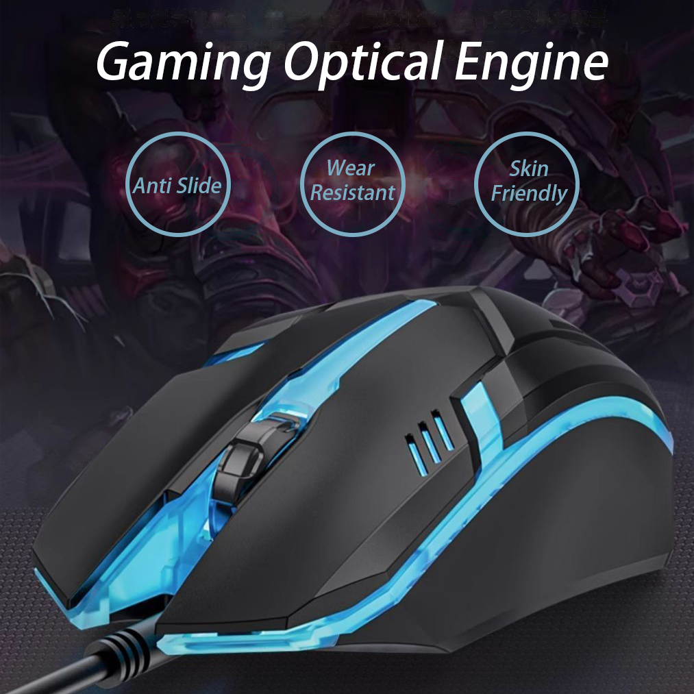 Wired USB Optical Gaming Mouse RGB Backlit Optical Gamer PC Laptop Black White - Image 3