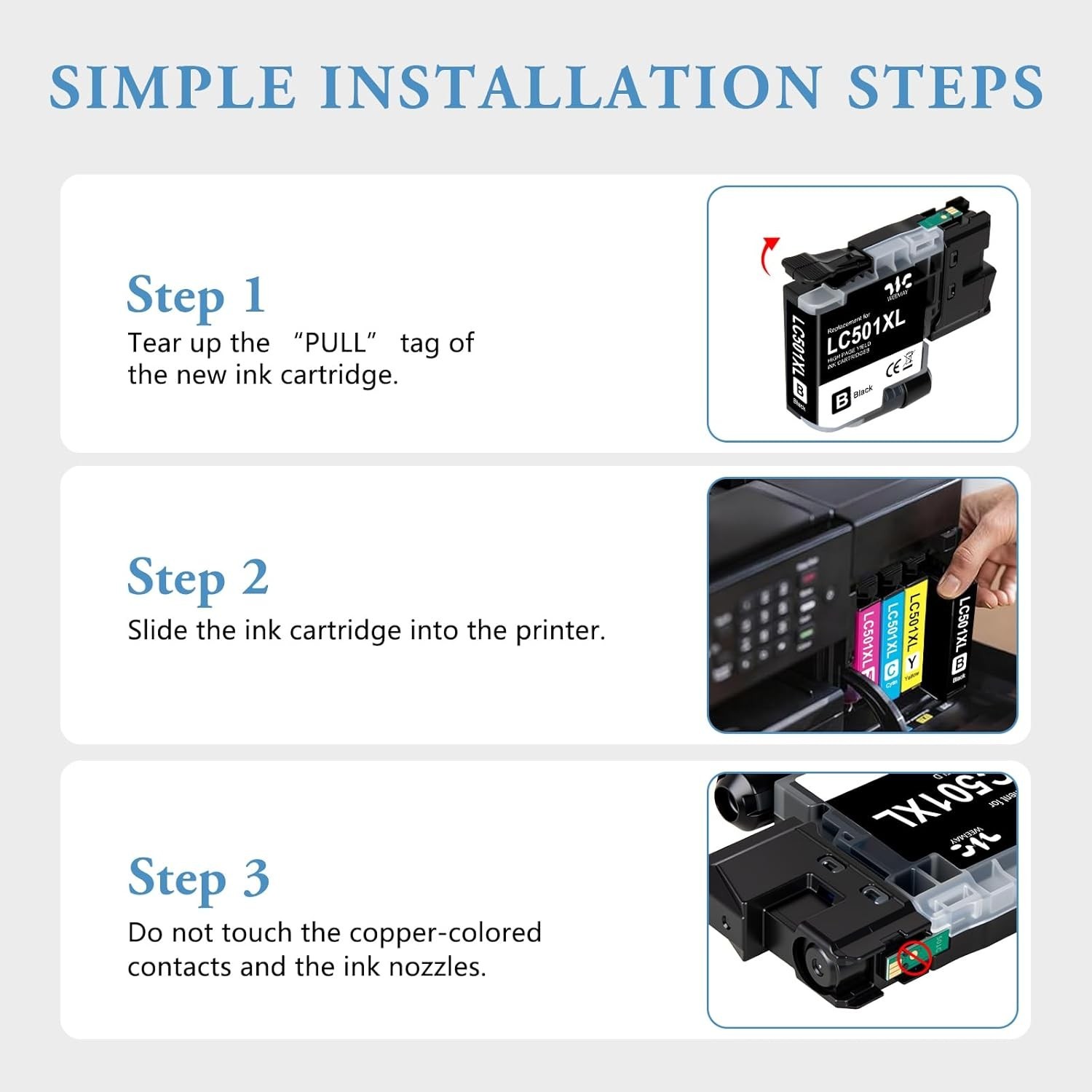 Weemay LC501XL Black Ink Cartridge 2-Pack Compatible with Brother MFC-J Series - Image 4