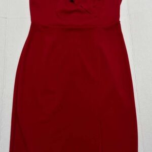Alexa B Nites Red Off Shoulder Ruffle Dress Petite 6P Slit Formal Gown