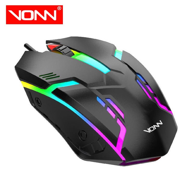 Wired USB Optical Gaming Mouse RGB Backlit Optical Gamer PC Laptop Black White - Image 2