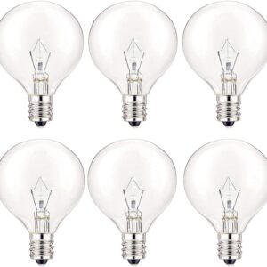 SerBion 25W Wax Warmer Bulbs E12 G16.5 Dimmable Warm White 6 Pack 120V