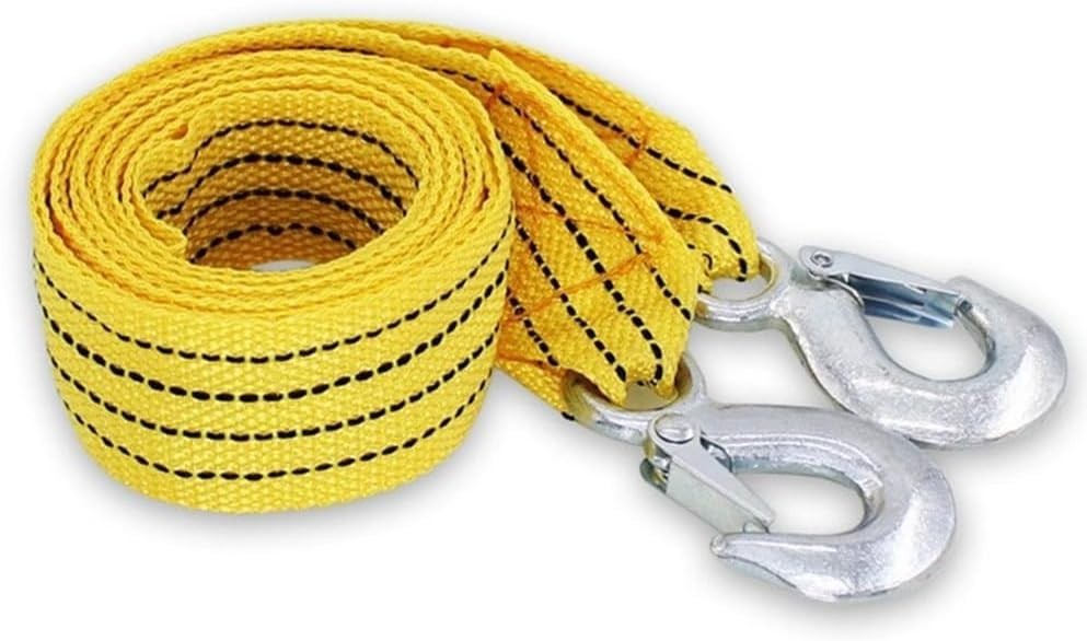 3 Ton Heavy Duty Tow Tow Rope Strap Car Recovery Cable Hooks Mud Snow Sand - Image 2
