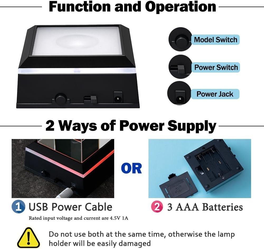 IFOLAINA LED Light Display Base Multicolor Square Display Stand 9 Lighting Modes - Image 4