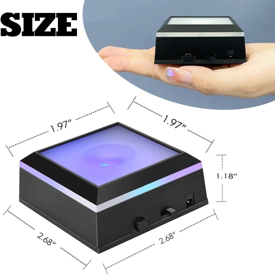 IFOLAINA LED Light Display Base Multicolor Square Display Stand 9 Lighting Modes - Image 6