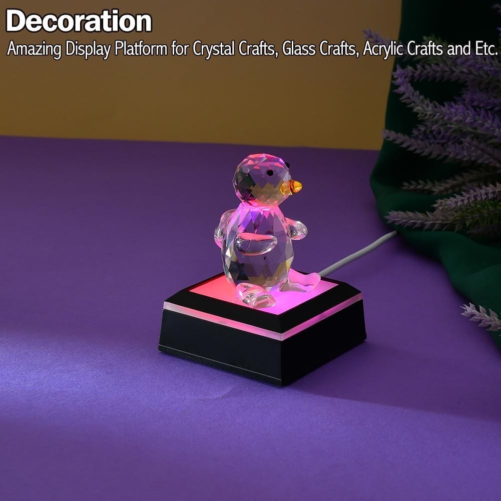 IFOLAINA LED Light Display Base Multicolor Square Display Stand 9 Lighting Modes - Image 7