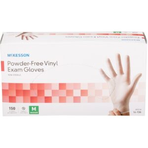 McKesson Vinyl Exam Gloves Medium 150 Count Disposable Medical Gloves