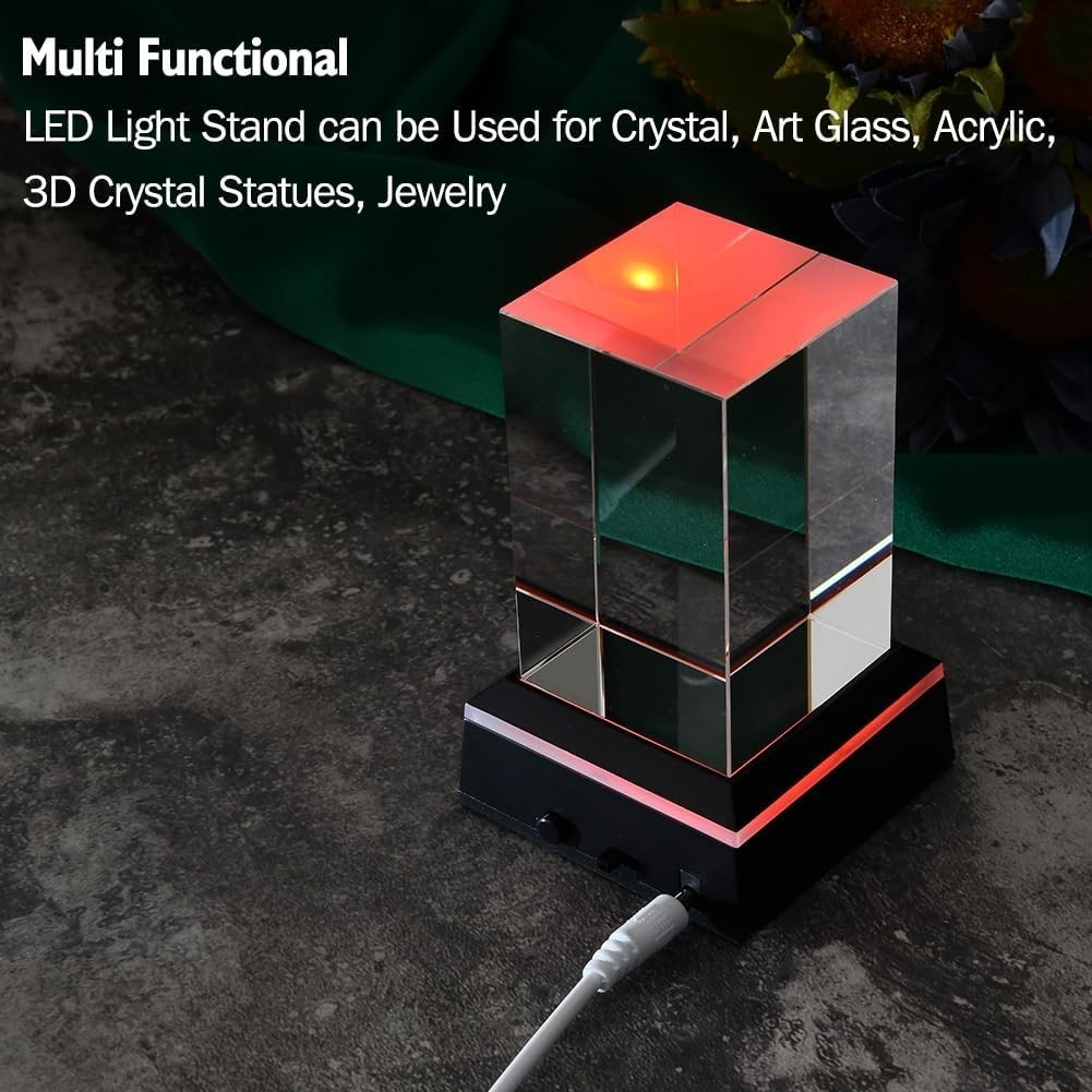 IFOLAINA LED Light Display Base Multicolor Square Display Stand 9 Lighting Modes - Image 8