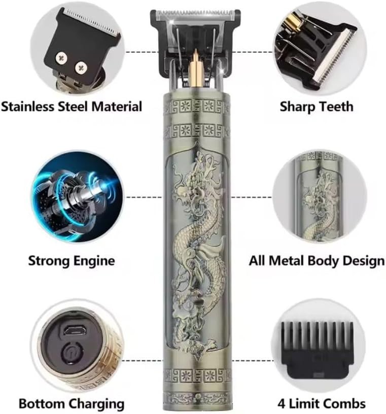 Vintage T9 Electric Cordless Hair Cutting Machine Professional Hair Trimmer - Image 6