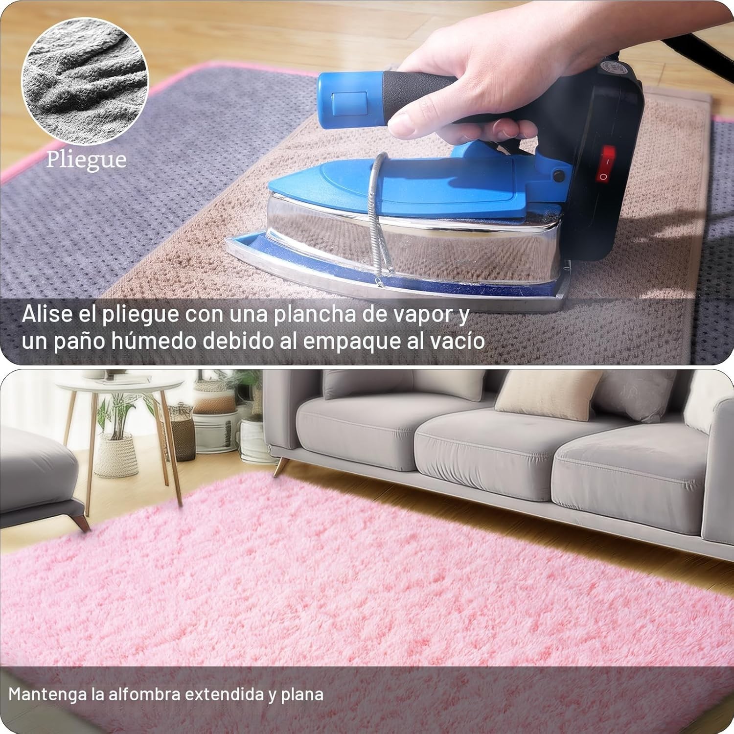 Qulint Pink Bedroom Rug 2x1.2FT Fluffy Soft Shag Area Rug Kids Girls Room - Image 8
