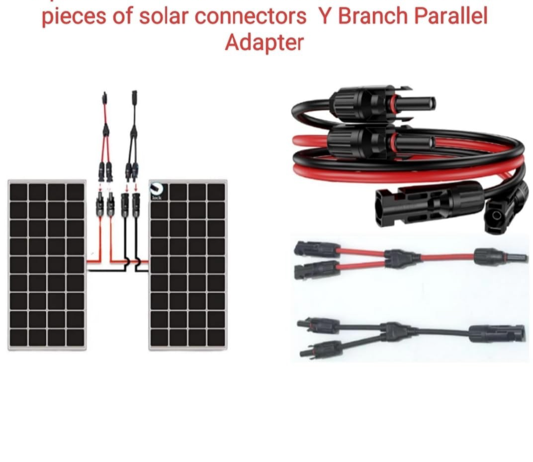 12AWG Solar Y Adapter Extension Cable Male Female Connector 2-Piece Set - Image 4