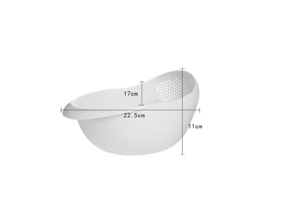 Rice Strainer Plastic Washing Colander for Beans Peas Fruits Vegetables White - Image 4