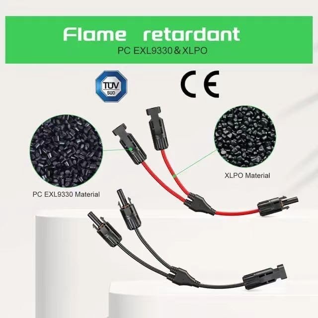 12AWG Solar Y Adapter Extension Cable Male Female Connector 2-Piece Set - Image 5