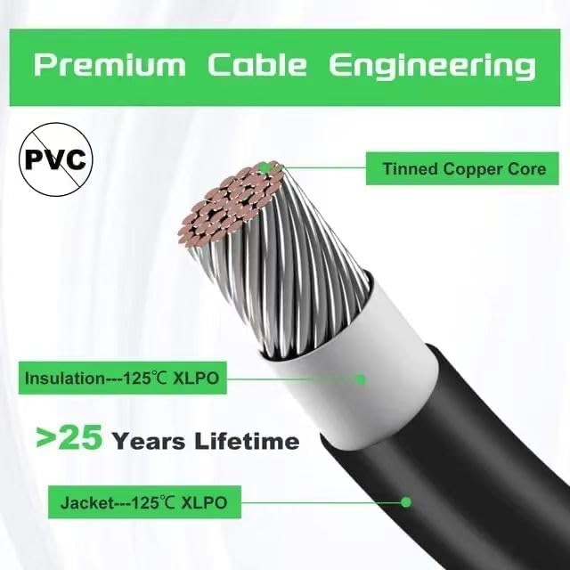 12AWG Solar Y Adapter Extension Cable Male Female Connector 2-Piece Set - Image 7