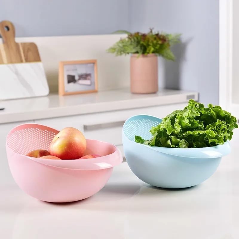 Rice Strainer Plastic Washing Colander for Beans Peas Fruits Vegetables White - Image 5