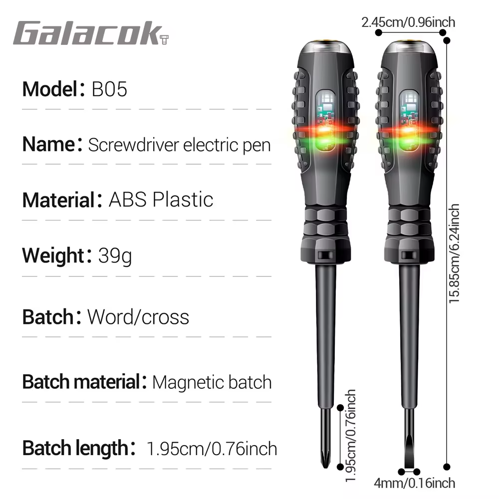 Non Contact Voltage Tester Pen AC Electric Screwdriver Detector Circuit Tool - Image 2
