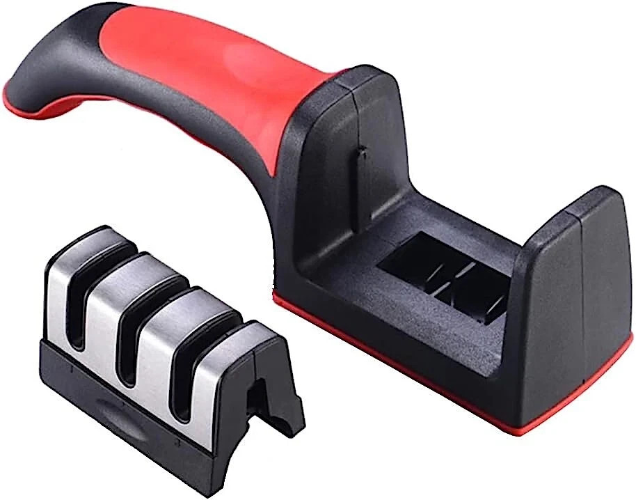 Professional 3 Stage Kitchen Knife Sharpener Manual Sharpening Tool Gray Black - Image 7
