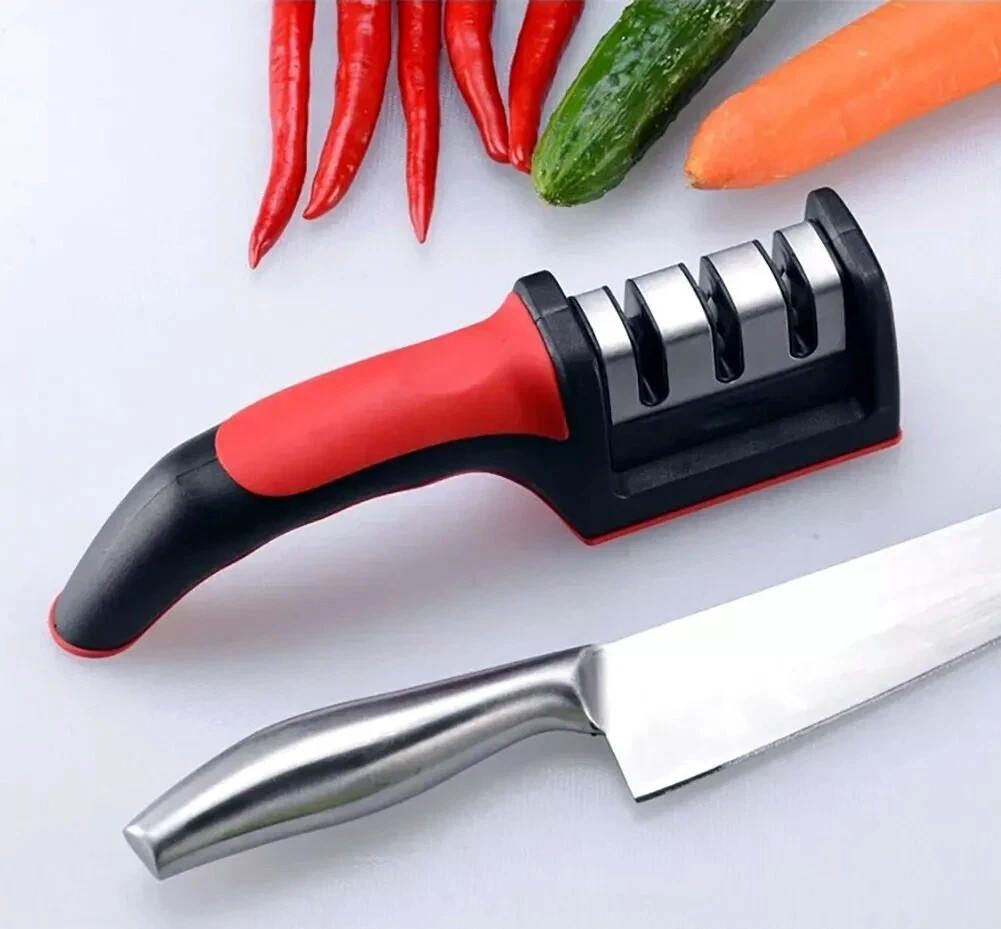 Professional 3 Stage Kitchen Knife Sharpener Manual Sharpening Tool Gray Black - Image 19