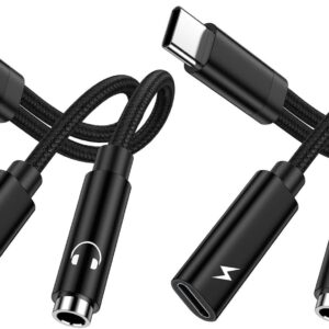 VIFIGEN USB C to 3.5mm Headphone Charger Adapter 2 in 1 Audio Fast Charge