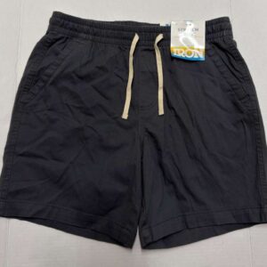 IRON Mens Stretch Cotton Blend Shorts Dark Gray Charcoal Size M Drawstring