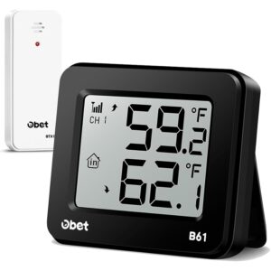 OBET Wireless Indoor Outdoor Thermometer 500ft Digital Temperature Monitor