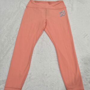 Peloton Womens High Waist Leggings Size1X Coral Metallic Logo Stretch NWT Active