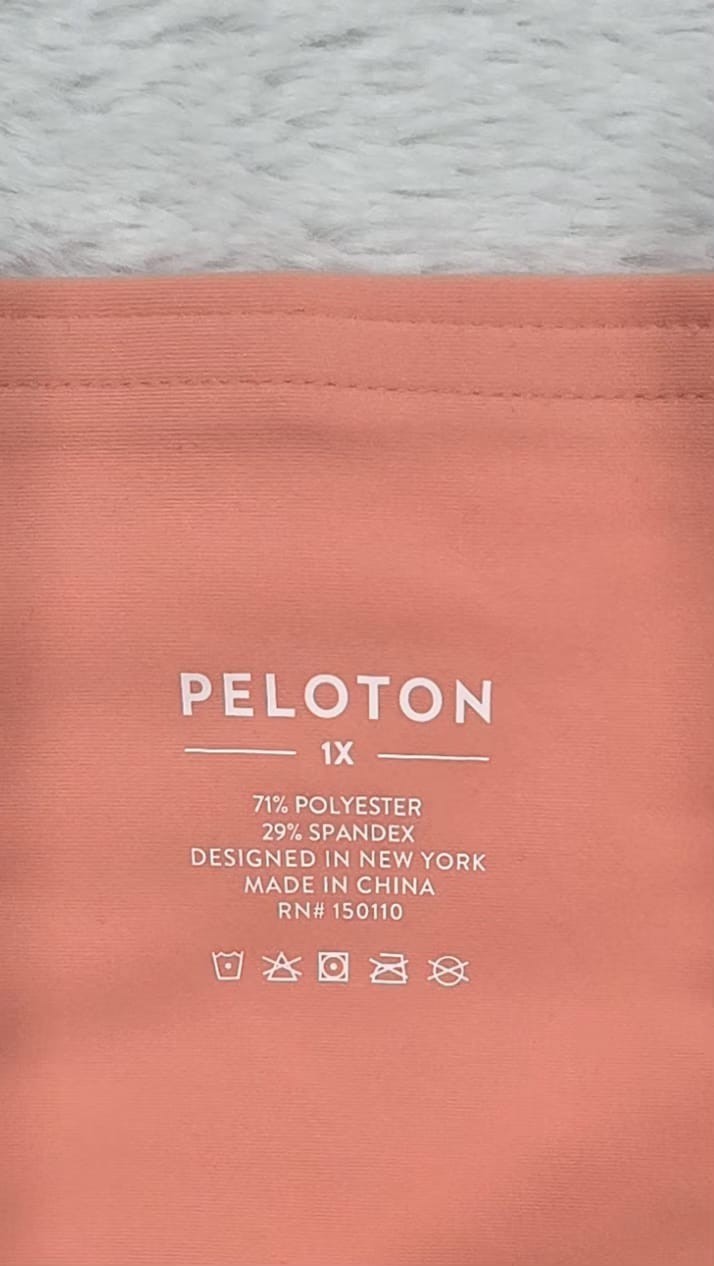 Peloton Womens High Waist Leggings Size1X Coral Metallic Logo Stretch NWT Active - Image 3