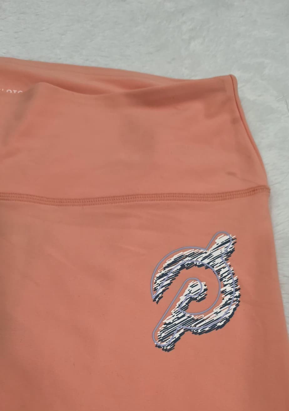 Peloton Womens High Waist Leggings Size1X Coral Metallic Logo Stretch NWT Active - Image 4
