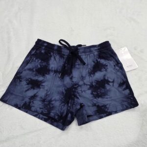 Athleta Womens Farallon Shorts Size S Tie Dye Blue Black Cotton Blend NWT