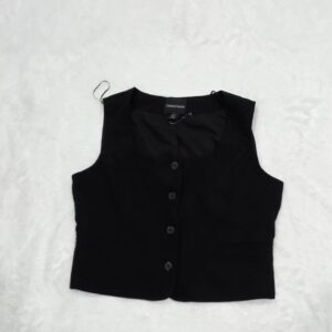 Christian Lacroix Womens Tailored Vest Size M Black Button Up Formal NWT