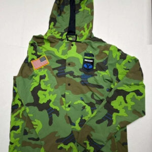 Nike Mens Tall Hooded Jacket Green Camo Windbreaker Full Zip Hooded Coat NWOT