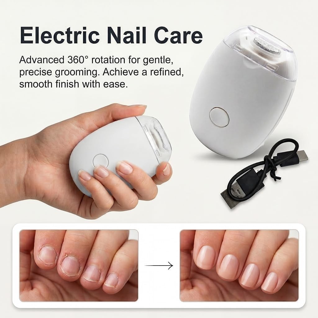 Electric Nail Clipper LED Light Automatic Nail Trimmer Rechargeable USB - Image 5