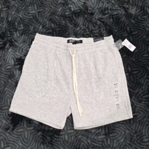 Brooklyn Clothing Mens Shorts Size L Light Gray Drawstring Pockets Polyester