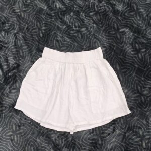 Salty Lemon Womens Shorts Size S White Cotton Elastic Waist Side Pockets