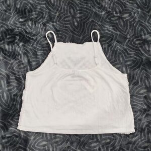 Love On A Hanger Womens Top Size L White Sleeveless Lace Back Spandex