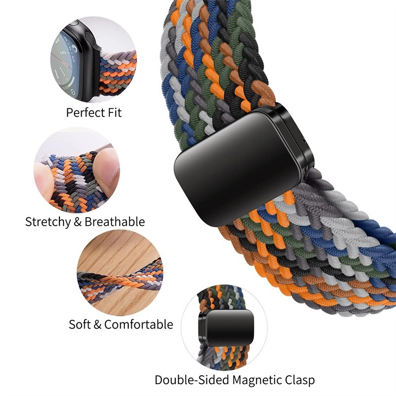 Sport Band for Apple Watch 49mm 46mm 45mm 44mm 42mm Silicone Nylon Strap iWatch - Image 10