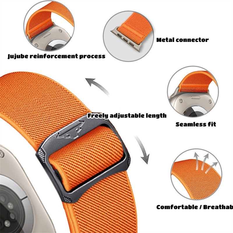 Sport Band for Apple Watch 49mm 46mm 45mm 44mm 42mm Silicone Nylon Strap iWatch - Image 20