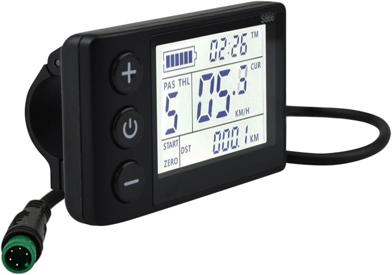 S866 LCD Ebike Display 24V 36V 48V Electric Bike Speedometer Panel