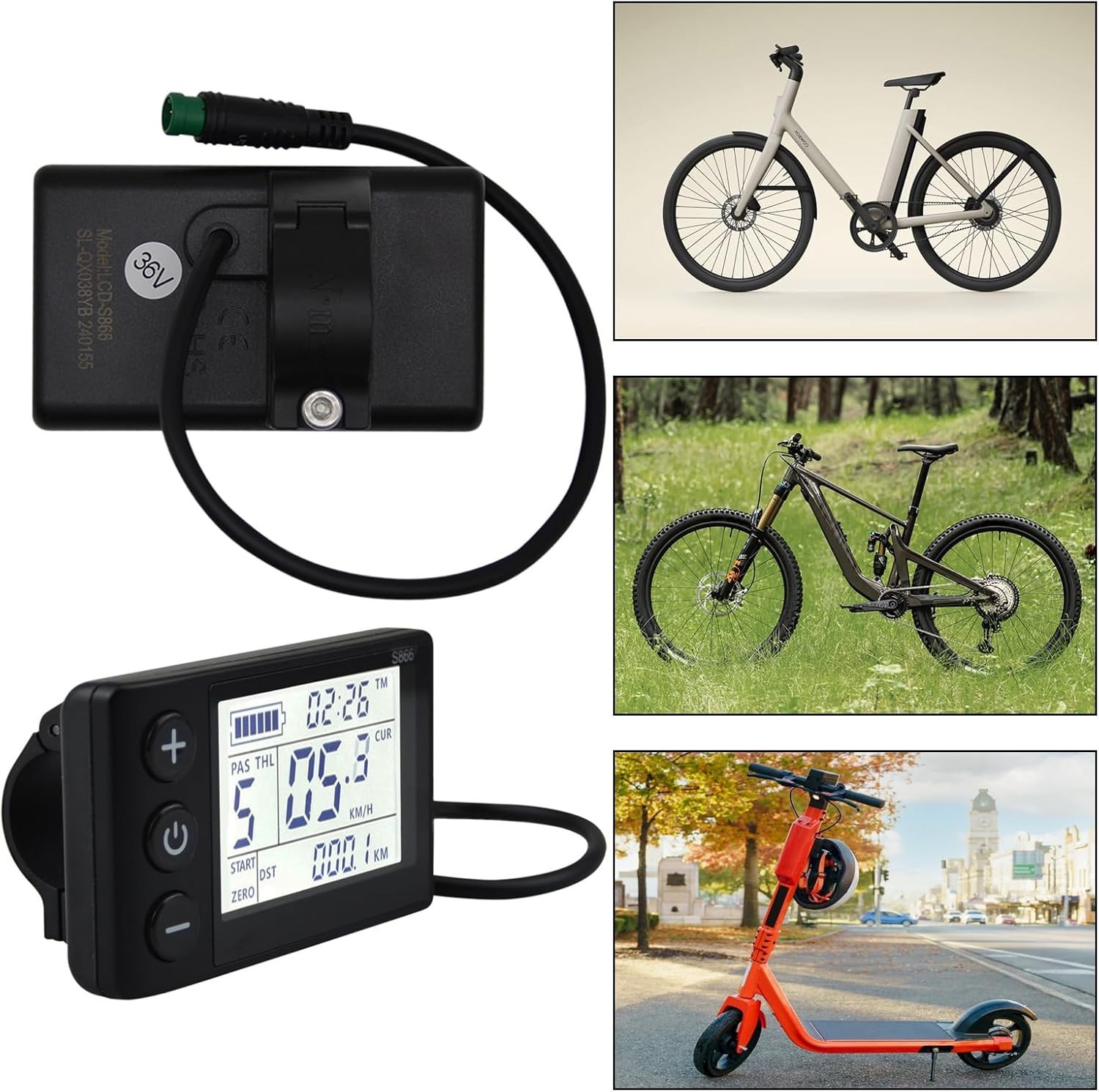 S866 LCD Ebike Display 24V 36V 48V Electric Bike Speedometer Panel - Image 6