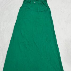 Womens Kelly Green Cotton Halter Flared Dress Elastic Top Size M NWT