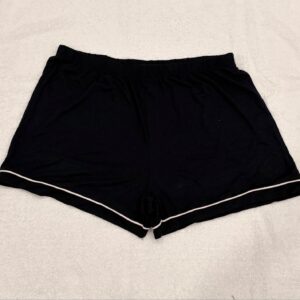 Como Sleep Womens Black Modal Blend Pajama Shorts Contrast Trim Size L NWT