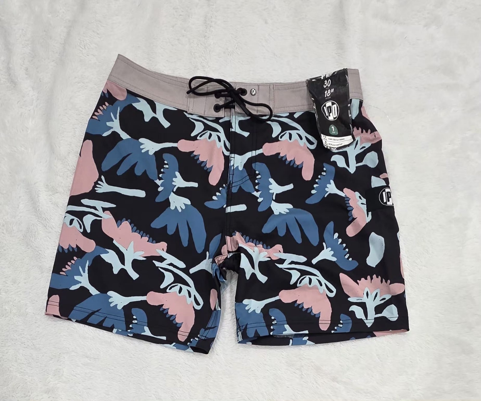 IPD Mens Boardshorts Multicolor Floral Print Lace Up Swim Shorts Size 30 NWT